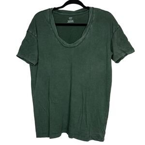 Aerie green distressed oversized crew neck tee - small